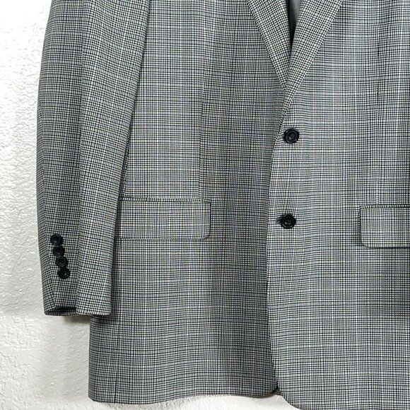 Hickey Freeman T-Model 100% Worsted Wool Houndstooth Check Blazer Men's Size 42R - Picture 7 of 15
